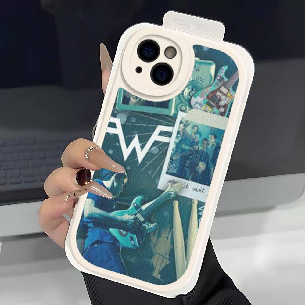 Rock W-Weezer Kapela Pouzdro na telefon Pro IPhone 16 15 14 13 12 11 Pro Max Plus Měkký kožený kryt