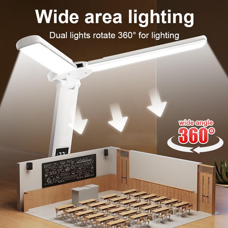 Lampă de birou cu LED, 3 niveluri, cu reglare tactilă, lumină de noapte, reîncărcabilă prin USB, protecție ochilor, lampă de masă pliabilă pentru dormitor, noptiera