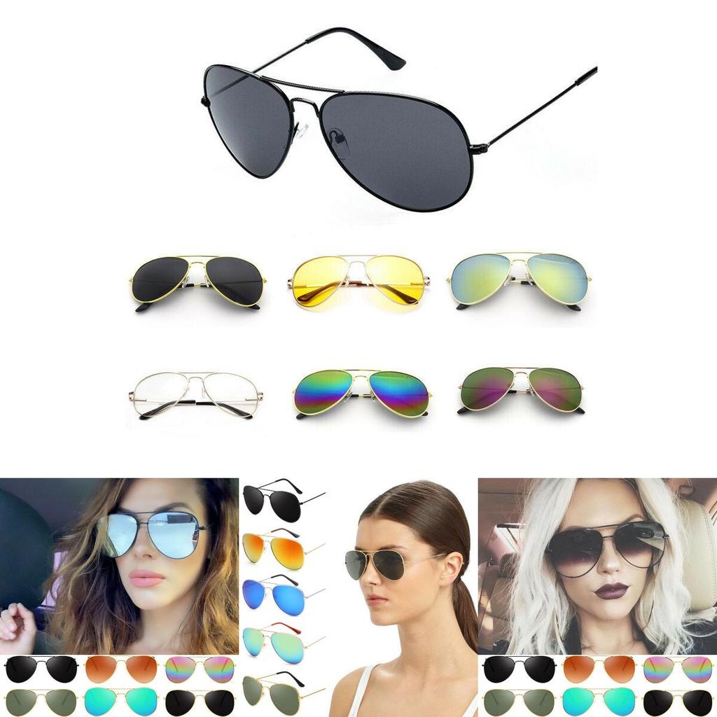 Lunettes de soleil de mode vintage surdimensionnées à verres miroir pour femmes et hommes avec monture en métal