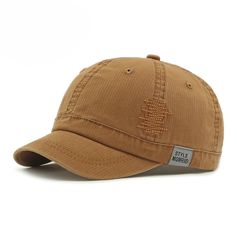 Vintage Washed Cotton Short Brim Baseball Cap Men Women Korean Streetwear Soft Top Peaked Cap Casual Sun Protection Dad Hat