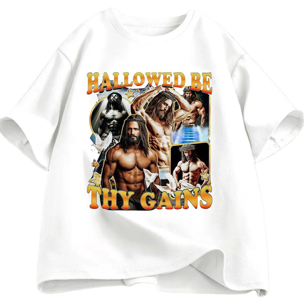 Halloween Be Your Gains Fun Jesus Memorial Tshirt Mens Womens Cotton Fashion Harajuku Tshirt Mens Tshirt Street Wear Y2K