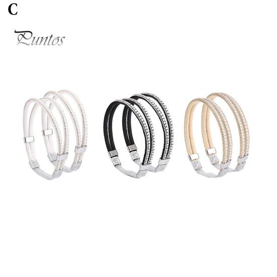 3 Par Fasta Skosnören Återanvändbara Konstläder Glittrande Strass Elastiska Snören Högklackade Sandalremmar