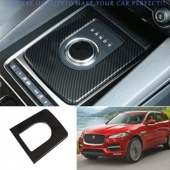For Jaguar F~pace 2017~2020 Carbon Fiber Center Console Gear Shift Frame Trim 1*