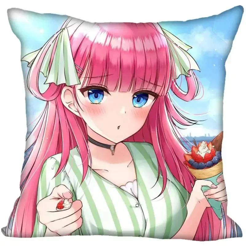 Anime Girl Nino Nakano Pillow Case High Quality Satin Fabric Pillowcase Decorative Pillow Cover Wedding Decorative