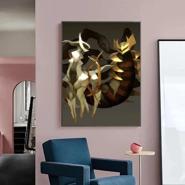 Pokemon Japanese Anime Peripheral Pikachu Charizard Giratina Wall Art Poster Decor Canvas PaintingModern Room Decorate Picture