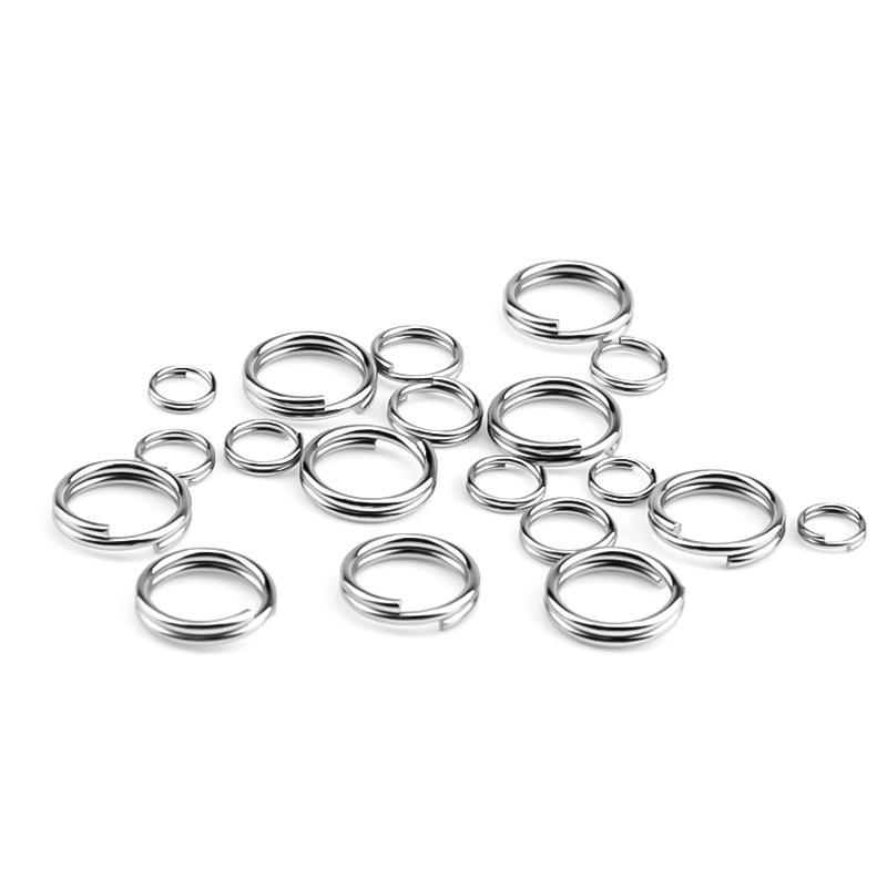 Semitree 100pcs Stainless Steel Split Rings Jump Ring Double Ring Connector for DIY Key Chains Jewelry Making Accessories 8mm