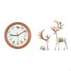 Singing Bird Wall Clock European Reindeer Statues Collectable Craft Deer Lover Sculpture Decorative