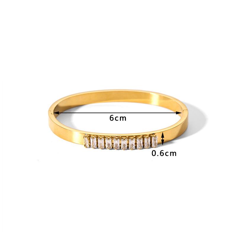 

Браслеты из кубического циркония 18K из нержавеющей стали, не выцветающие ювелирные изделия для женщин, подарок