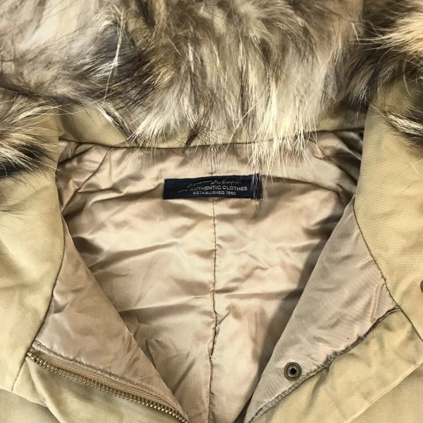 Adam Et Rope 80% Down Coat Outer Women M Beige Raccoon Fur(USED)