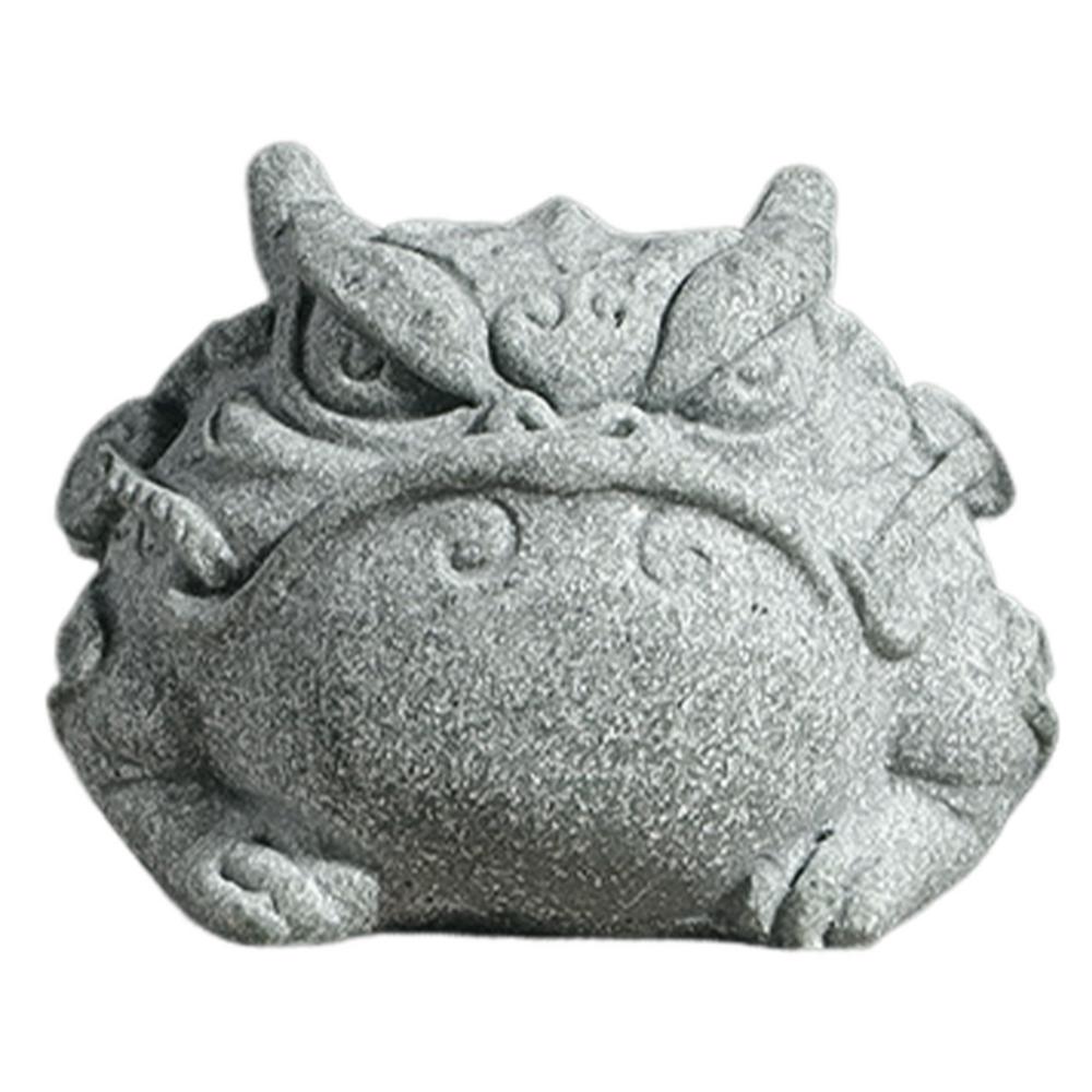 Sand Color Tea Pet Chinese Style Ancient Animal Statue Green Sand Color Mini Tea Pet Figurine Handcrafted Table Centerpiece Tea