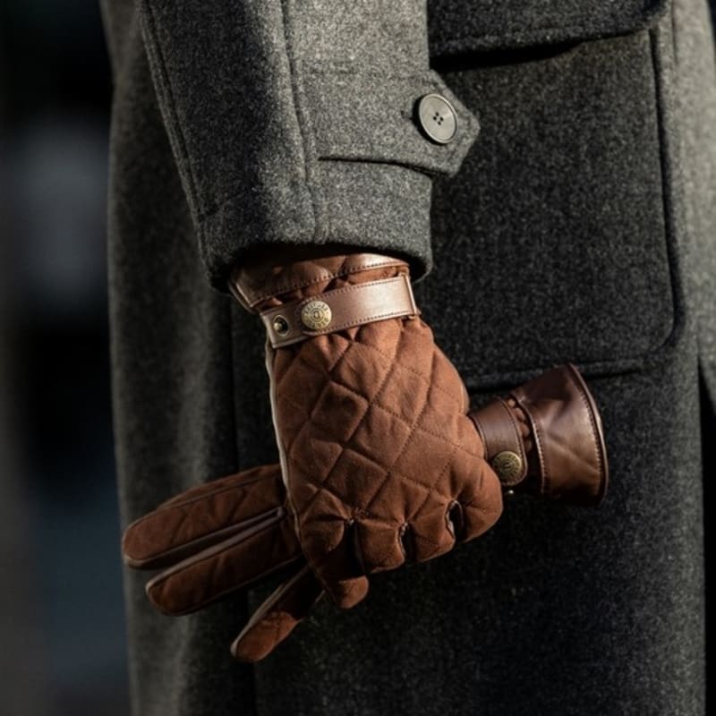 DENTS Bruton Touchscreen Men's Leather Gloves - Brown