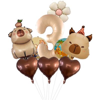Matte Capibara Capybara Aluminum Film Balloon Digital Set Cartoon Birthday Balloon Party Holiday Decoration