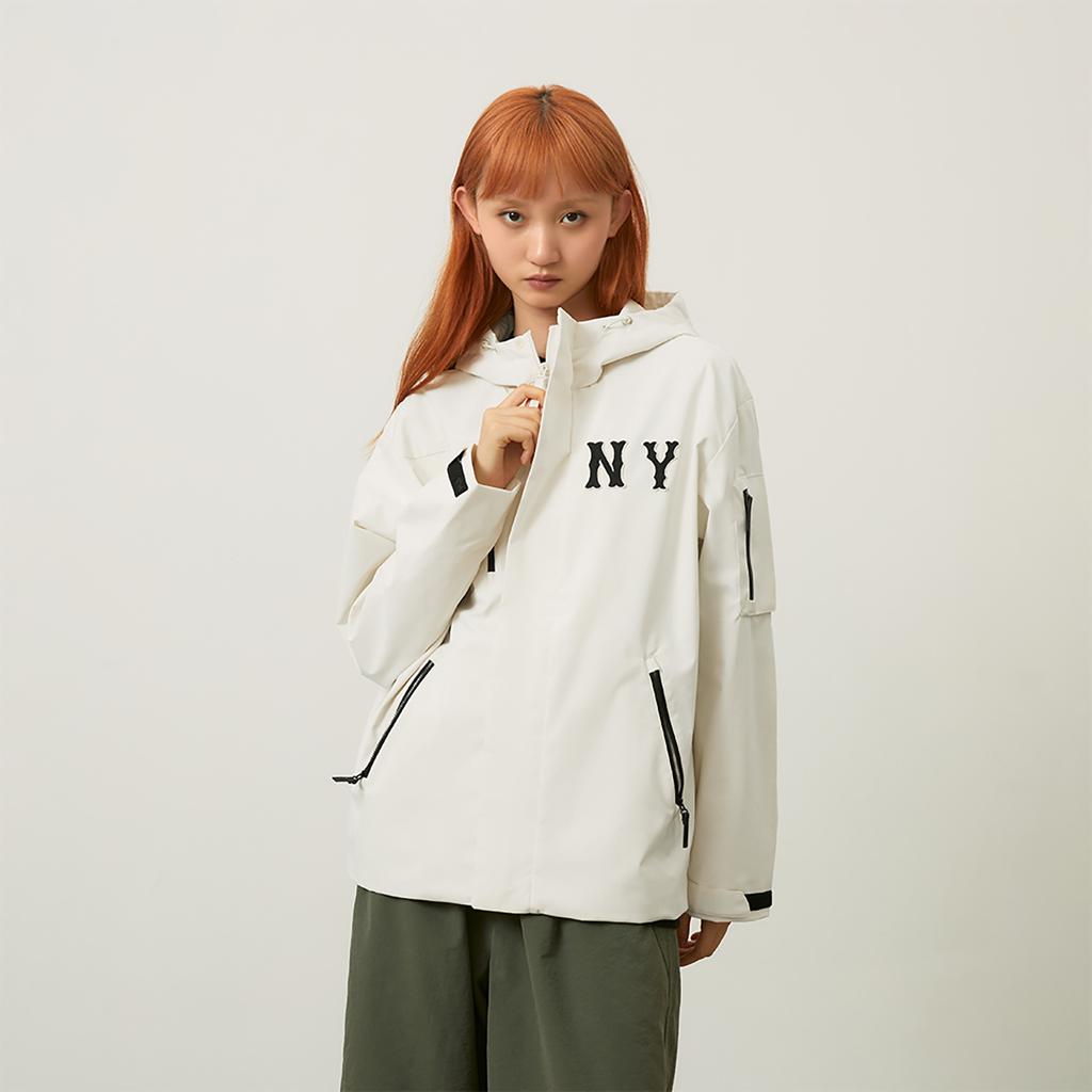 New MLB New York Yankees Basic Collection 24FW Jacket Unisex Hemp Cream 3AWJB0644-50CRM