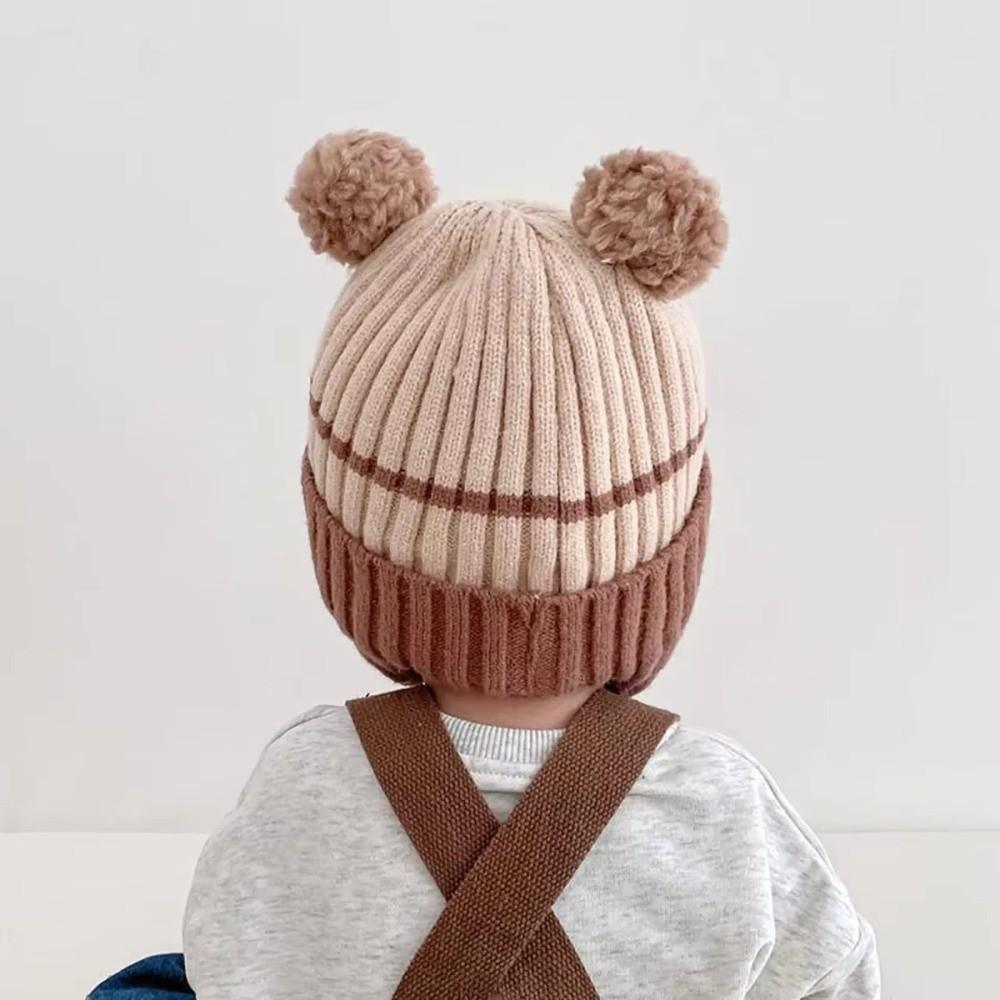 Earflap Design Kids Winter Hat Elastic Babies Knitted Cap New Children Beanie  Outdoor Play