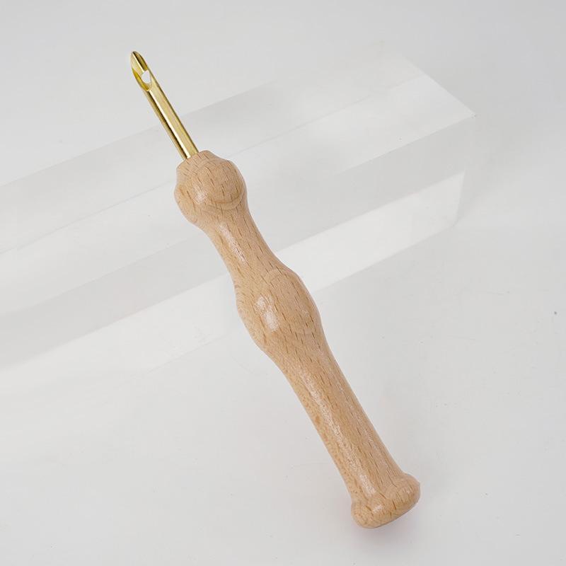 New Wooden Handle Wool Felt Poke Fun Poke Poke Pen Knitting Tool Russian Poke Embroidery Coarse Wool Thread Embroidery Needle