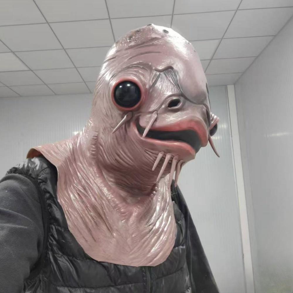 Horror Catfish Latex Mask Novelty Fish Head Cosplay Prop for Halloween Masquerade Party Monster Costume Accessory