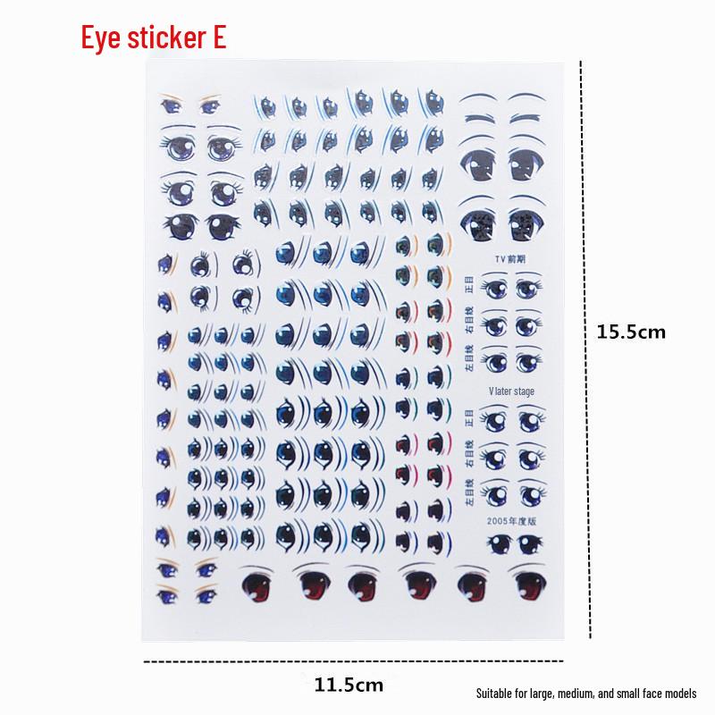 

Anime Eye Water Decals for Polymer Clay Dolls with Sculpting Tools