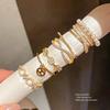 Geometric Pearl Ring With Zirconium Accents For Womens Fashion Jewelry