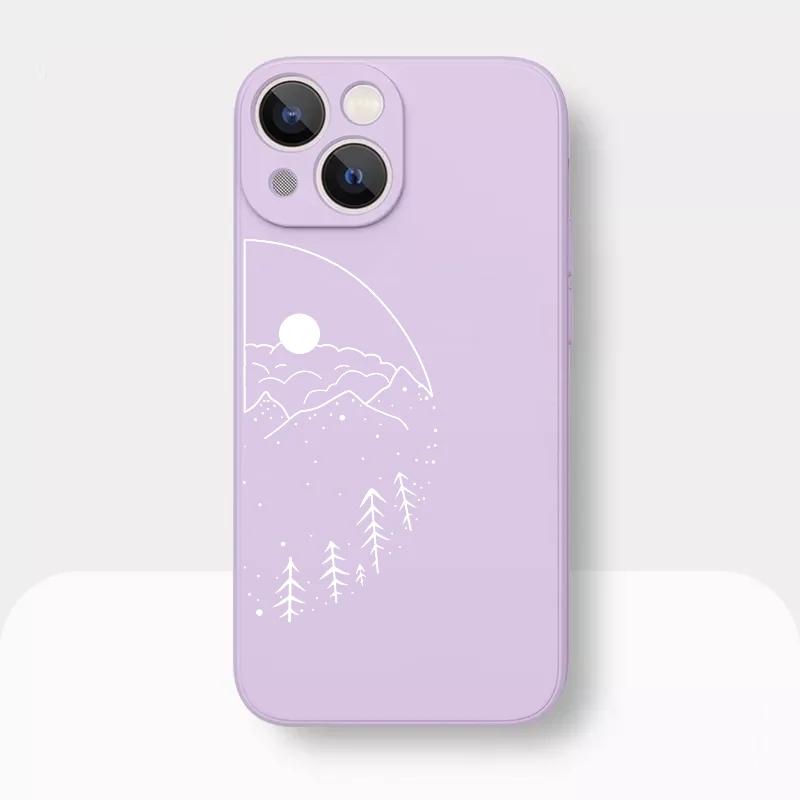 Couple Cartoon Aesth Sun Moon Silicone Shockproof Phone Case for Apple iPhone 16 15 14 13 12 11 Pro Max X XR XS 8 7 Plus Mini SE