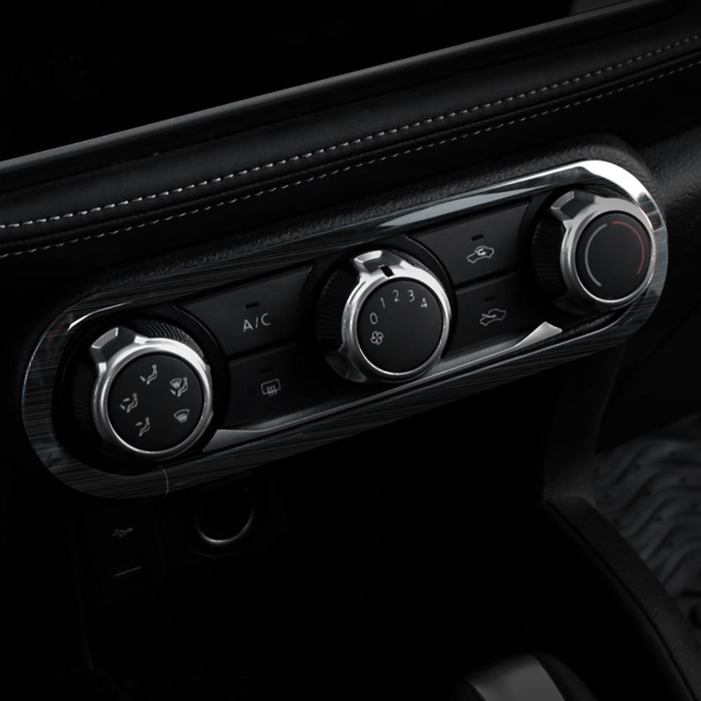 Stainless Steel Car Center Air Conditioning AC Switch Button Frame Cover Trim Sticker for Nissan Kicks 2016 - 2022 Accessories