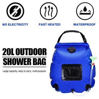 20L Wasserbeutel Tragbare Outdoor Camping Duschtasche Solarheizung Falten Wandern Klettern Bad Ausrüstung Umschaltbarer Duschkopf