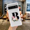 For Google Pixel 10 Pro 10A Phone Case Pixel 9 Pro XL Pixel 8 Pro 9A 8A 7A 7 6A 6 Pro Soft TPU Cover Flower Letters S
