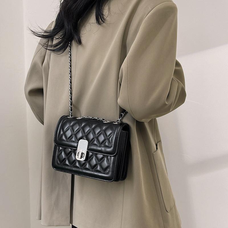 Womens Pu Crossbody Bag With Chain Strap And Cell Phone Pocket For Daily Use