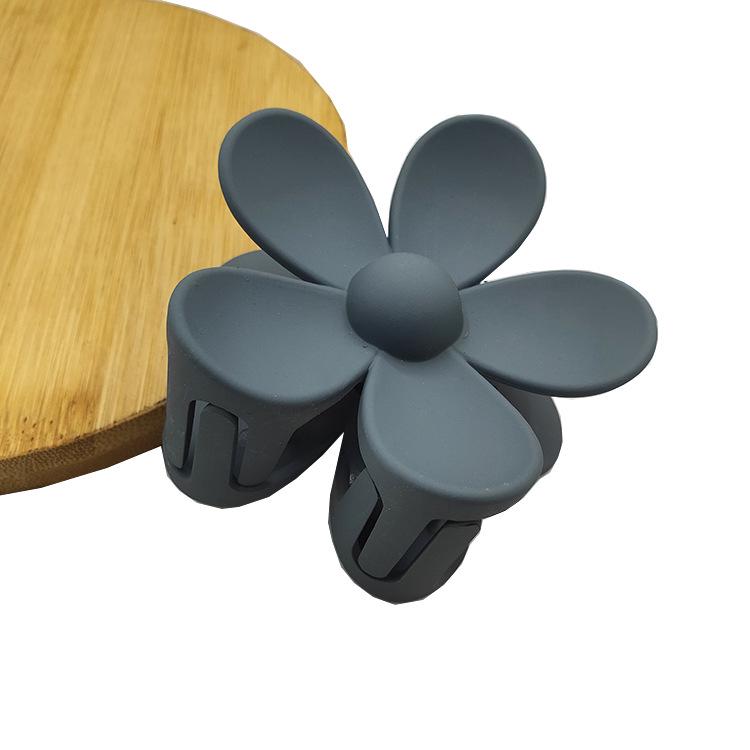 Matte Flower Hair Claw: Five-Petal Clip for Updo & Ponytail
