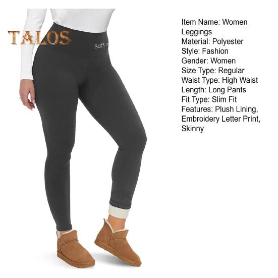 Women Leggings Elastic High Waist Embroidery Letter Print Yoga Pants Sporty Style Skinny Trousers Autumn Winter Bottoming Pants