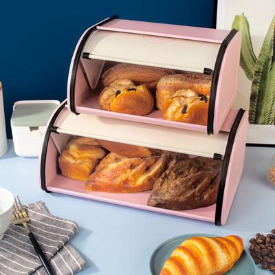 Eisen Brotbox Brotlager Brothalter mit Rolldeckel Aufbewahrung für Kekse Bagels Muffins für Küchenarbeitsplatte Dessertladen