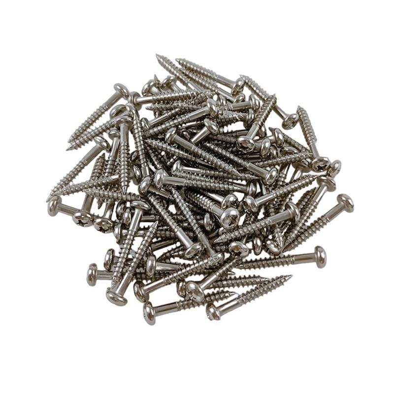 100Pcs Metal Pickup Frame Fixing Screw Guitar Humbucker Pickup Rings Mounting Screws for Electric Guitar Enduring