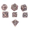 7pcs Polyhedral Dice Set Copper Hollow Dragons Pattern High Balance Table Games Dice Set for Role