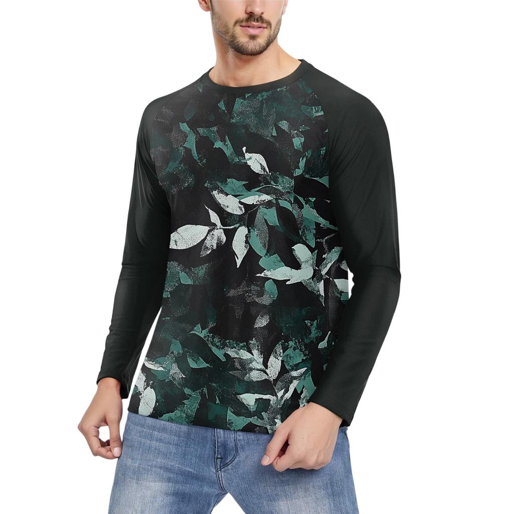 Herrenmode Bedrucktes Raglan Langarm Sportoberteil