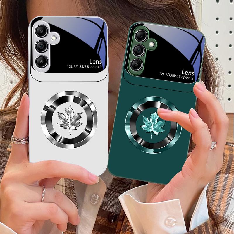 Kreis Ahornblatt Für Samsung Galaxy A14 4G 20 30 52 20S 21S 22 A32 33 34 42 50 51 53 54 70 71 72 73 5G Glas Handyhülle
