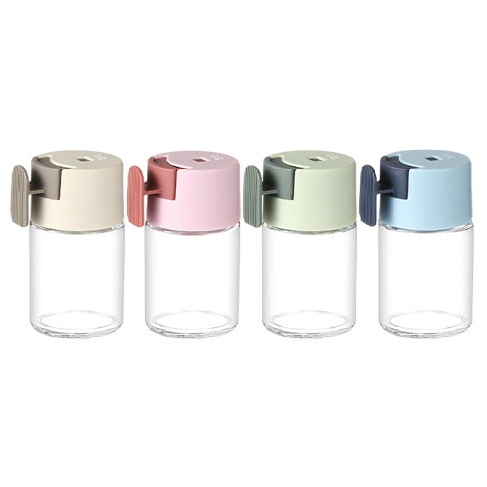 4Pcs Press Type Quantitative Salt Glass Bottle 0.5g Sealed Condiment Jars  Cumin Powder