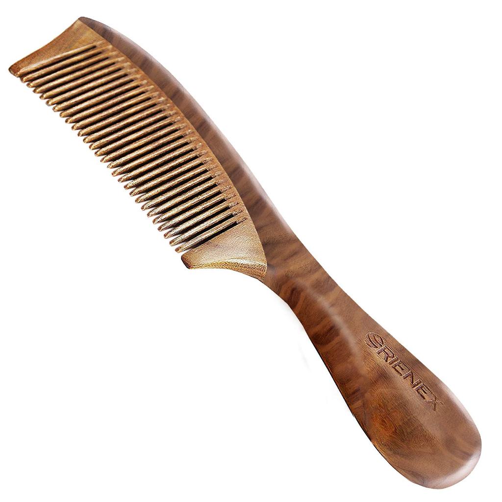 ORIENEX Premium Wooden ORIENEX Comb, Hairbrush, Massage, Anti-Static, (Green Sandalwood)