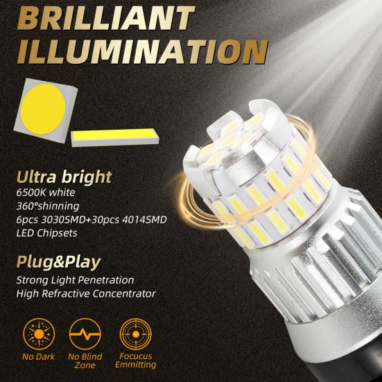 1Pair T25 3157 P27/7W LED Reversing Lights 36SMD Plug And Play Waterproof Auto Brake Lights for Car Replacement