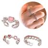 Fashionable and Elegant Queen Rings Sparkling Zircon Adorned Heart Rings Jewelry Set Fashionable Queen Accessories
