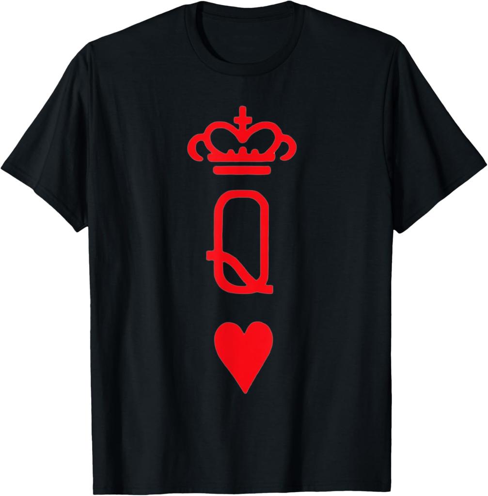 Playing Cards Top for Women & Girls Red Queen of Hearts T-Shirt Mens T Shirt Unisex Streetwear