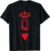 Hrací karty Top pro ženy a dívky Červená Královna Srdcí Tričko Pánské Tričko Unisex Streetwear