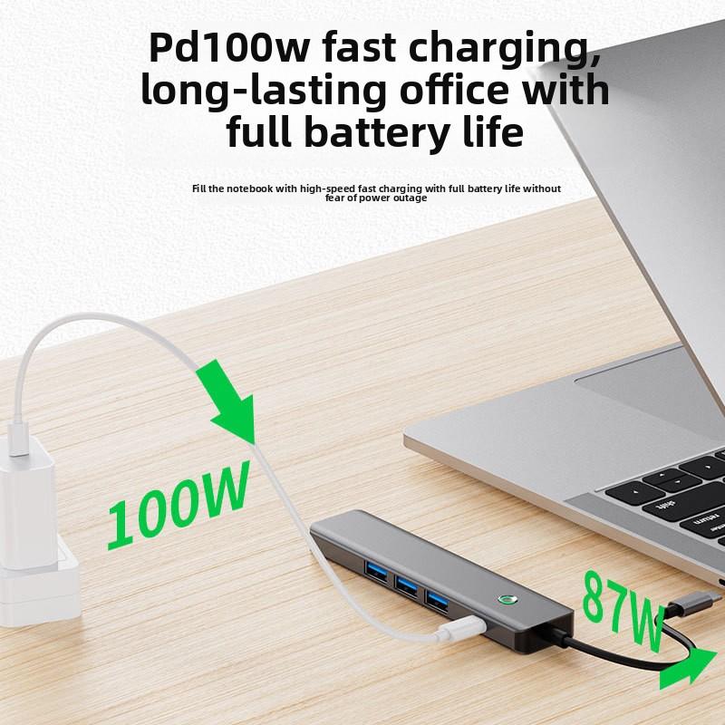 Type C Docking Station with One Key Sleep 4K HD Output Multi Port Hub for Laptop