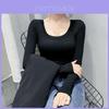 Urban Style Knit Uneck Tshirt For Women With Slim Fit Cotton Top For Casual Wear