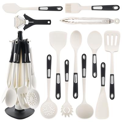Black White Non-stick Cookware Kitchenware Silicone Heat Resistant Utensils Set Spatula Shovel Cooking Kitchen Tools