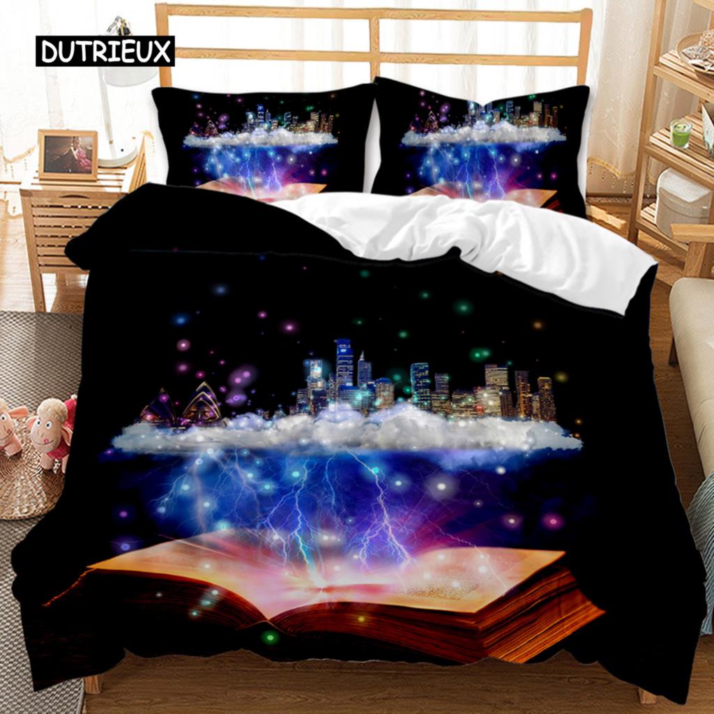 Book Duvet Cover Set Sheet Music Beating Notes Music Twin Polyester Bedding Set Pillowcase Kids Boys Girl Double Queen King Size