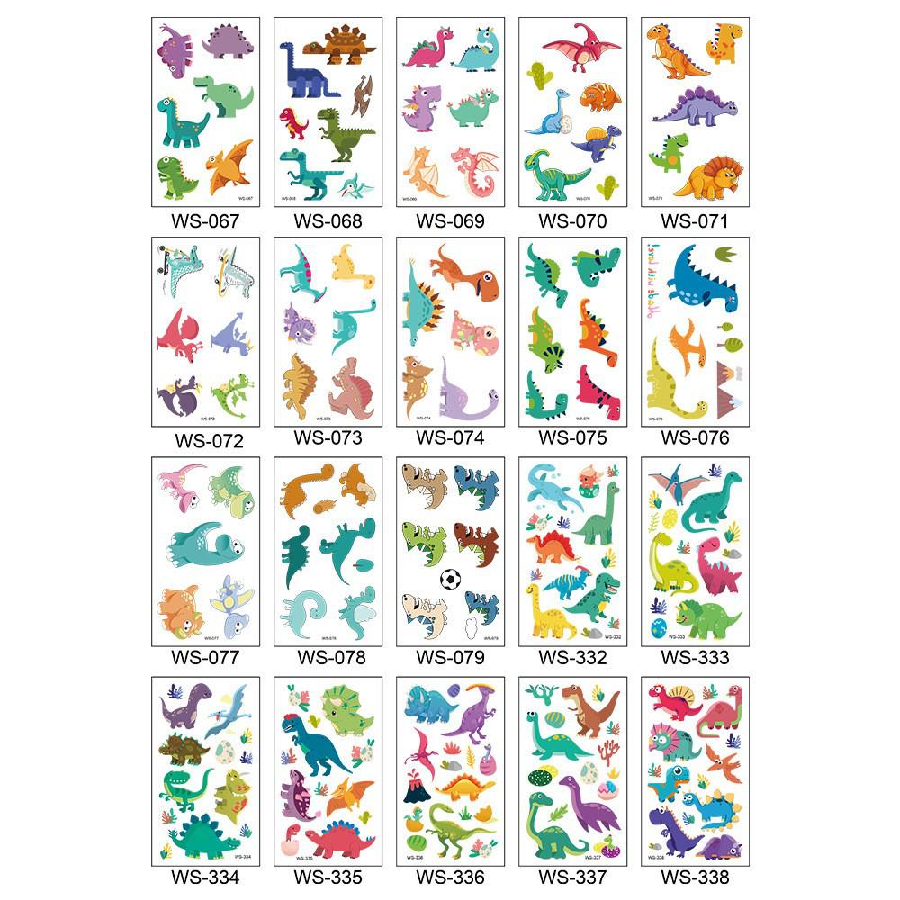 2025 Dinosaur Cartoon Tattoo Stickers for Kids - Waterproof & Sweatproof