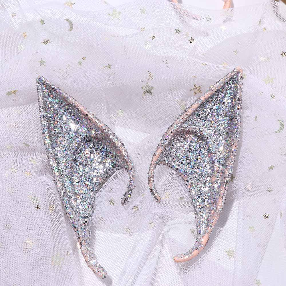 Ear Cuff Jewelry Glitter Latex Ears Women Cosplay Accessories Angel Elf Ears Imitation Makeup Props