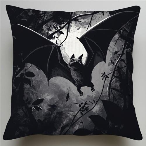 Spooky Bat Themed Halloween Pillowcases for a Hauntingly Chic Decor Sofa Cushion Cover Holiday Party Decoration Gift