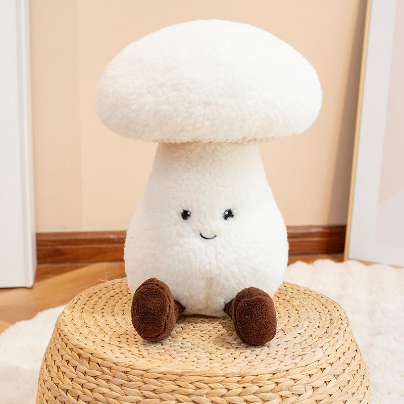 New Soft Cartoon Mushroom Plush Vegetable Toy Fluffy Stuffed Hug Pillow Realistic Natural Plant Baby Doll Comfort Birthday Gift
