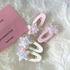 Pink Star Oval Duckbill Hair Clip - Cute Girlish Heart Design, Soft Sweet Hair Accessory for Women