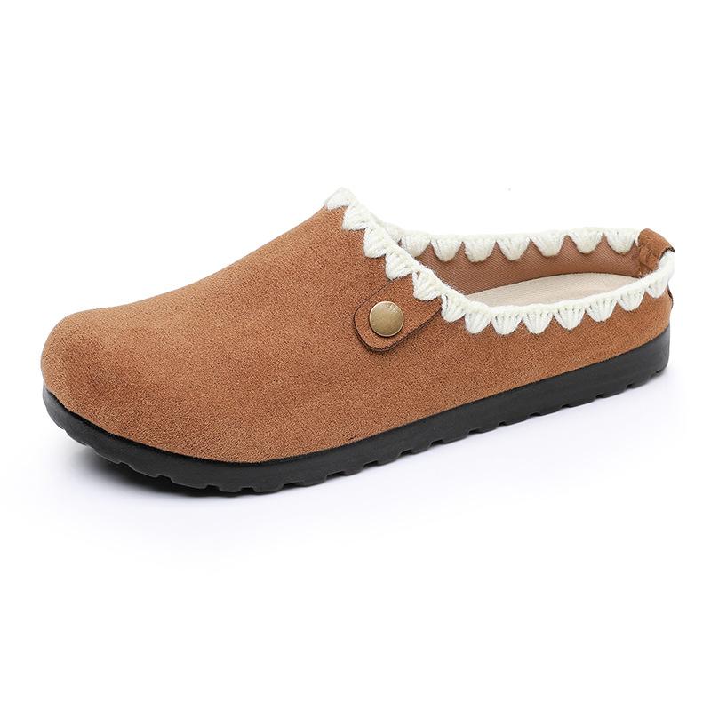 Shoes Women's 2025 Spring and Autumn Explosion One-pedal Lazy Shoes Round Head Breathable Comfortable Shoes Soft Sole Fashion Fashion Single Shoes